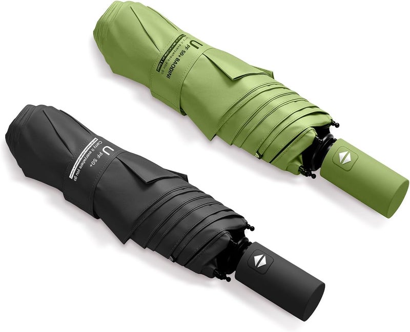 BAODINI Small UV Protection Travel Umbrella Compact for Rain and Sun UPF 50+ Windproof Portable 42 inch Umbrella for Women and Men - Image 1